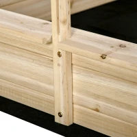 Sabbiera per Bambini 3-8 Anni con Tettuccio Regolabile, in Legno di Abete e Poliestere, 118x118x118 cm