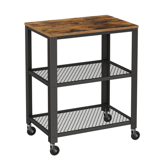 Carrello portavivande vintage a 3 ripiani con ruote ripiano portaoggetti rustico e resistente con ruote superiori in legno per cucina e soggiorno vintage 12_0005030