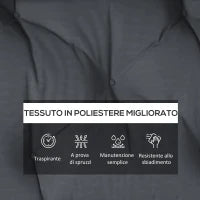 Set 2 Cuscini da Giardino per Divani e Pallet in Poliestere con Imbottitura Spessa, Grigio Carbone