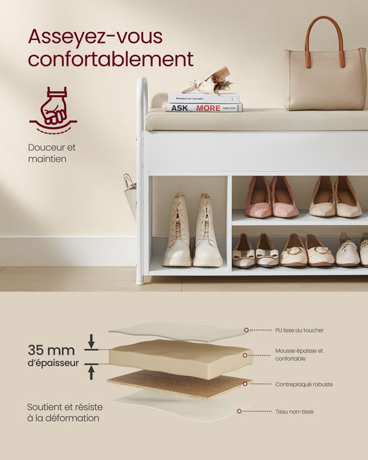 Scarpiera scarpiera 30 x 806 x 625 cm mobile da ingresso con coperchio tasche in PU maniglie per ingresso soggiorno camera da letto marrone rustico e nero inchiostro 12_0004112