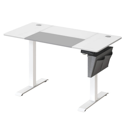 Scrivania elettrica sit-stand 60 x 120 x (72-120) cm tavolo regolabile in altezza con funzione memory 4 impostazioni di altezza tasca portaoggetti struttura in acciaio piano del tavolo bianco spesso 12_0004548