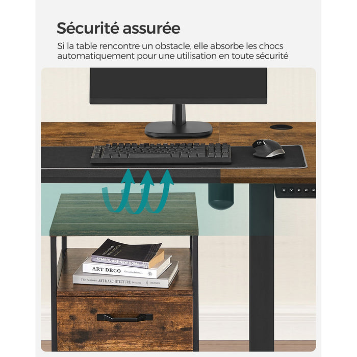 Scrivania elettrica sit-stand 60 x 120 x (72-120) cm altezza regolabile tavolo memory 4 altezze tasca struttura in acciaio piano spesso bianco 2_0004546