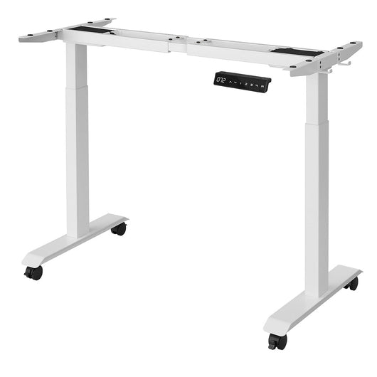 Telaio per scrivania elettrico gambe per scrivania sit-stand senza piano del tavolo con gancio regolabile in altezza in continuo funzione memory acciaio bianco 12_0004701