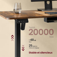 Scrivania angolare regolabile elettricamente in altezza 140 x 160 cm con funzione di memoria per multipresa 2 altezze per telelavoro marrone 12_0004614