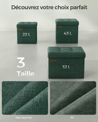 Panca contenitore poggiapiedi pouf seduta da interno per soggiorno camera da letto ingresso verde 12_0004128