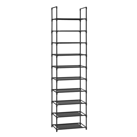 Scarpiera a 5 ripiani organizer per scarpe 28 x 45 x 89 cm mobiletto portaoggetti con struttura in metallo tessuto non tessuto per ingresso camera da letto corridoio nero 12_0005604