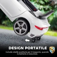 Macchina per Bambini 3-5 Anni con Licenza Ufficiale RUF GT, Telecomando, Cintura di Sicurezza e Musica, Bianco