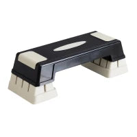 Stepper Professionale da Aerobica Fitness in Plastica 71 x 28 x 12.5cm/17.5cm/22.5cm Nero e Grigio