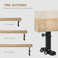 Trave Ginnastica Artistica con Altezza Regolabile e Piedini Antiscivolo, 226x31x59cm, Marrone