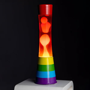 Lampada lava rainbow lava liquida rosa e arancione