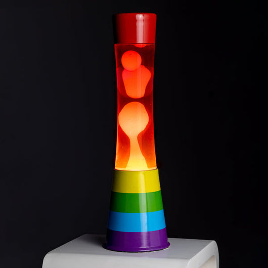 Lampada lava rainbow lava liquida rosa e arancione