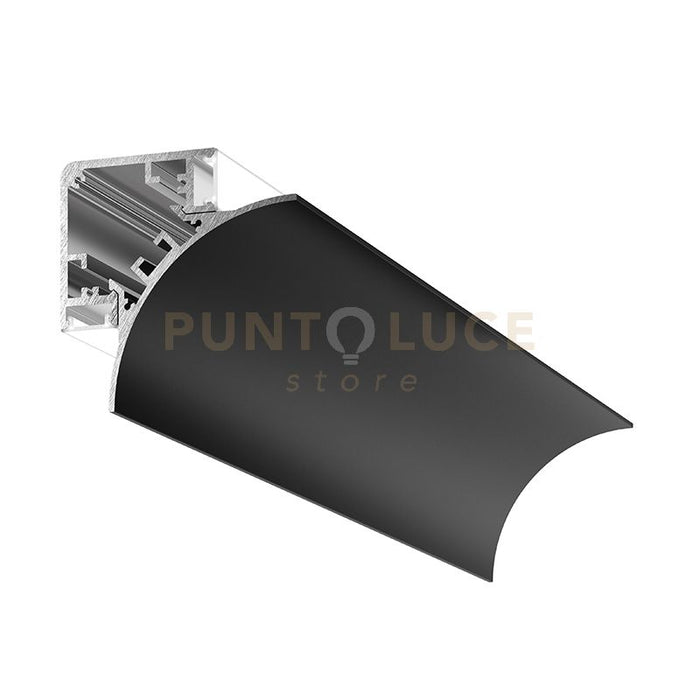 LUBIANA C 3M - PROFILO E DIFFUSORE PER PARETE/SOFFITTO MT 3 NERO