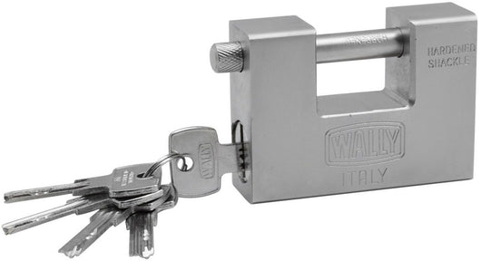LUCCHETTI MONOBLOCCO WALLY CORAZZATO C/PUNZONATA 94MM  5 CHIAVI
