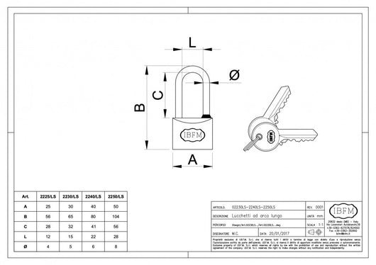 LUCCHETTO IBFM 40 MM GAM LUNG