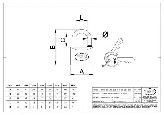 LUCCHETTO IBFM 40 MM