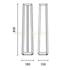 LUCIFER GRANDE PALETTO DA ESTERNO 4000K 780LM 12W IP65 CORTEN