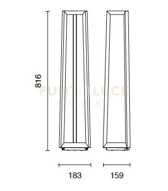 LUCIFER GRANDE PALETTO DA ESTERNO 4000K 780LM 12W IP65 CORTEN