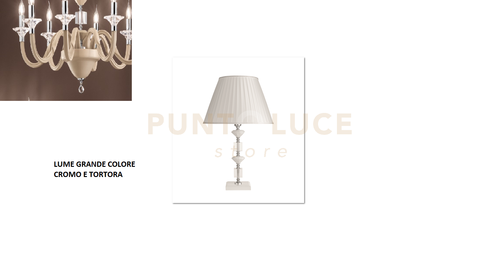 LUME GRANDE GALA 1 LUCI ATTACCO E14 TORTORA E CROMO H.40+26CM