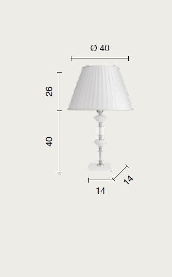 LUME GRANDE GALA 1 LUCI ATTACCO E14 TORTORA E CROMO H.40+26CM