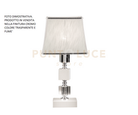 LUME/P LIVIA LUME 1 LUCE FUME'- TRASPARENTE E CROMO ATTACCO E14 PARALUME L.20CM