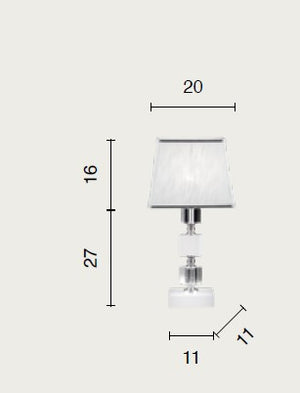 LUME/P LIVIA LUME 1 LUCE FUME'- TRASPARENTE E CROMO ATTACCO E14 PARALUME L.20CM