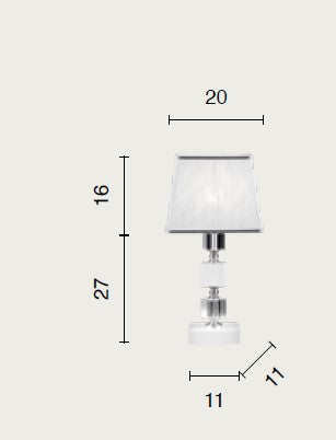 LUME/P LIVIA LUME 1 LUCE FUME'- TRASPARENTE E CROMO ATTACCO E14 PARALUME L.20CM