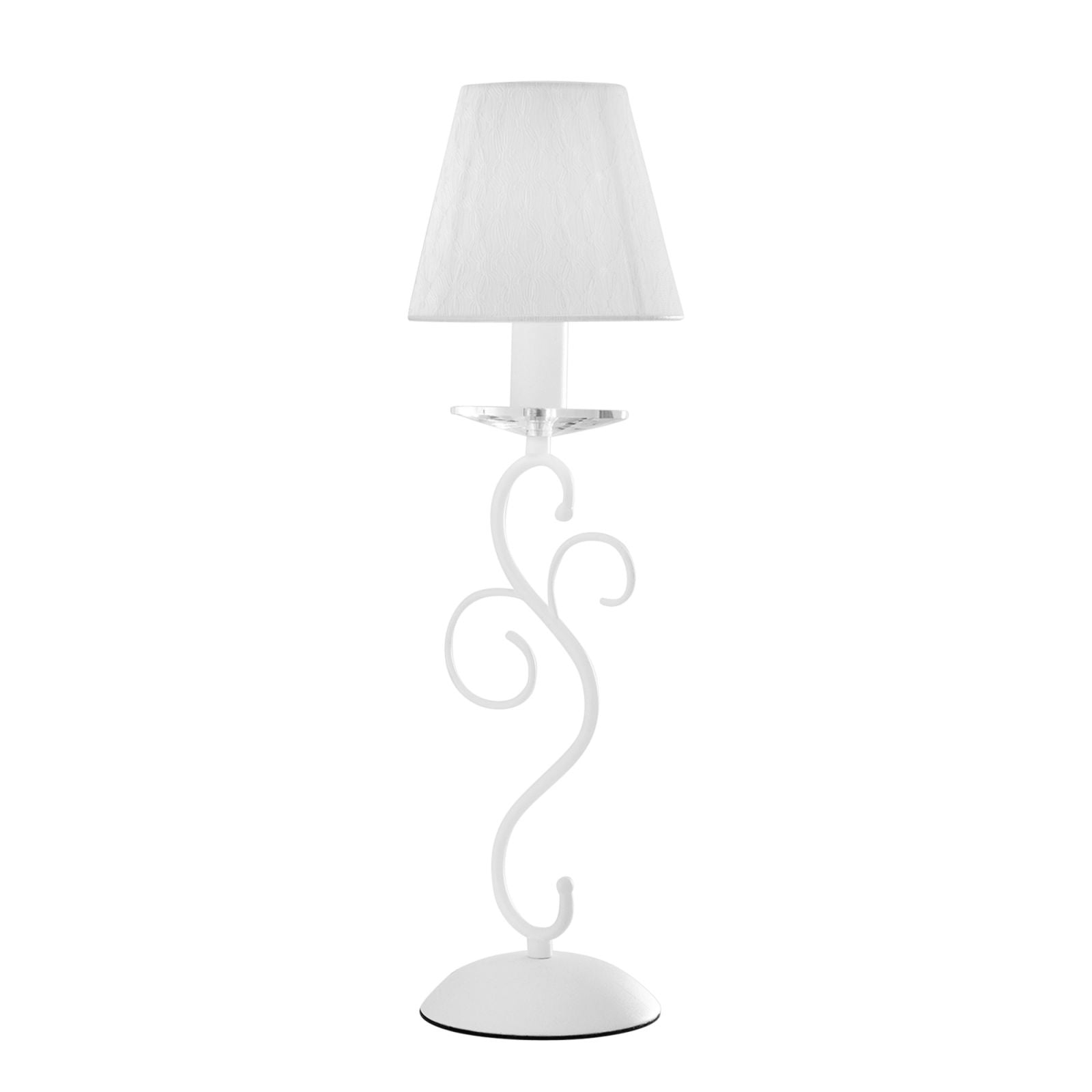 LUME PERLA BIANCO 1 LUCE ATTACCO E14 15X40CM METALLO VETRO-CRISTALLO E PARALUMI IN TESSUTO