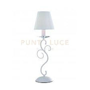 LUME PERLA BIANCO 1 LUCE ATTACCO E14 15X40CM METALLO VETRO-CRISTALLO E PARALUMI IN TESSUTO