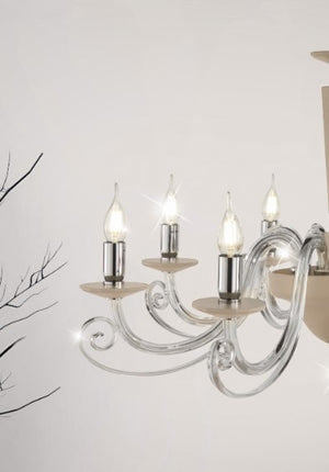 LUME PICCOLO CHERUBINI TORTORA E CROMO CON PARALUME TORTORA L.20CM 1 LUCE ATTACCO E14