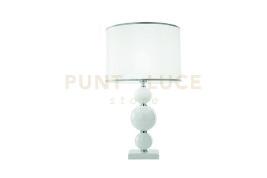 LUME PICCOLO TEBE BIANCO  E CROMO 1 LUCE ATTACCO E14 D.25CM