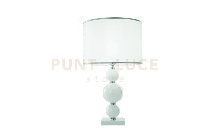 LUME PICCOLO TEBE BIANCO  E CROMO 1 LUCE ATTACCO E14 D.25CM