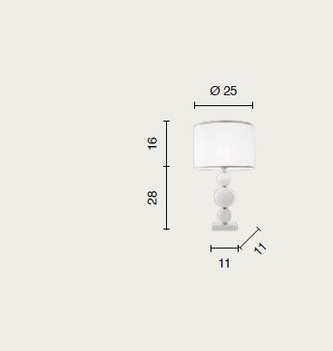 LUME PICCOLO TEBE OTTANIO  E CROMO 1 LUCE ATTACCO E14 D.25CM