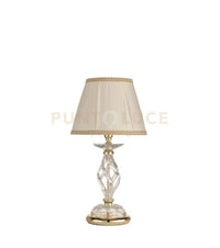 LUMETTO 1306 1 LUCE TRASPARENTE E ORO ATTACCO E14 H.33CM