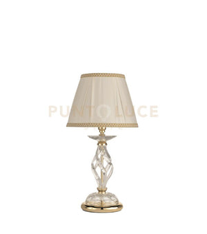 LUMETTO 1306 1 LUCE TRASPARENTE E ORO ATTACCO E14 H.33CM