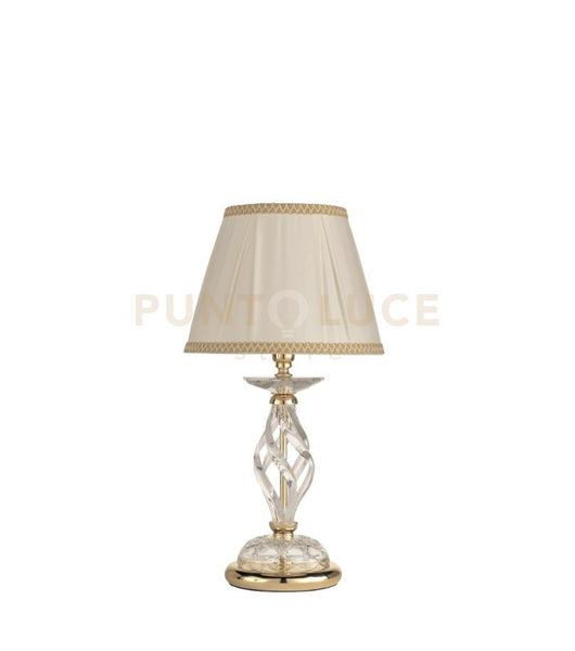 LUMETTO 1306 1 LUCE TRASPARENTE E ORO ATTACCO E14 H.33CM