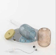 LUMETTO BIANCO 1 LUCE VETRO AMBRA 1181BI-P-AM