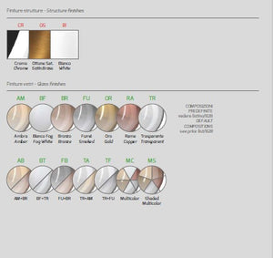 LUMETTO BIANCO 1 LUCE VETRO BRONZO 1184BI-P-BR