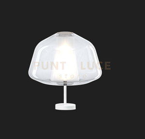 LUMETTO BIANCO VETRO ALPHA TRASPARENTE 1176BI-P ALPHA-TR