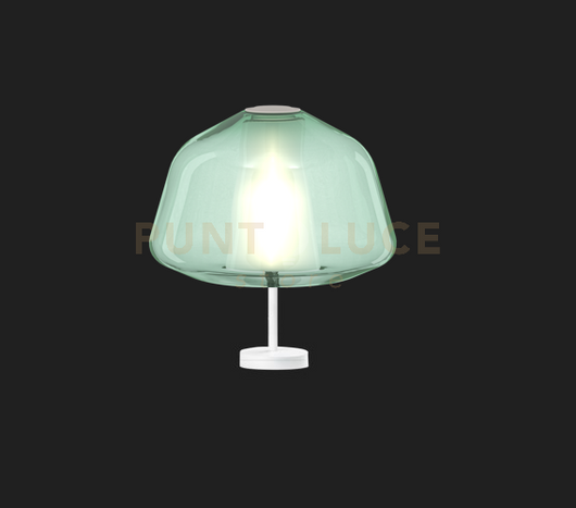 LUMETTO BIANCO VETRO ALPHA VERDE 1176BI-P ALPHA-VE