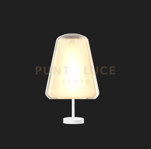 LUMETTO BIANCO VETRO GAMMA AMBRA 1176BI-P GAMMA-AM