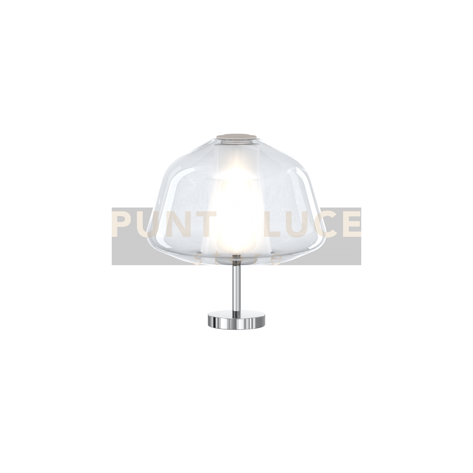 LUMETTO CROMO VETRO ALPHA TRASPARENTE 1176CR-P ALPHA-TR