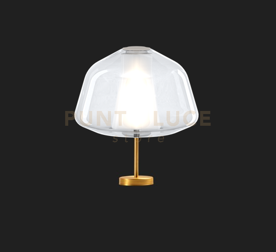 LUMETTO OTTONE SAT. VETRO ALPHA TRASPARENTE 1176OS-P ALPHA-TR