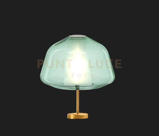 LUMETTO OTTONE SAT. VETRO ALPHA VERDE 1176OS-P ALPHA-VE