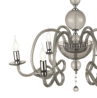 LUMETTO VIVALDI 1 LUCE FUME' CROMO ATTACCO E14 D.14CM