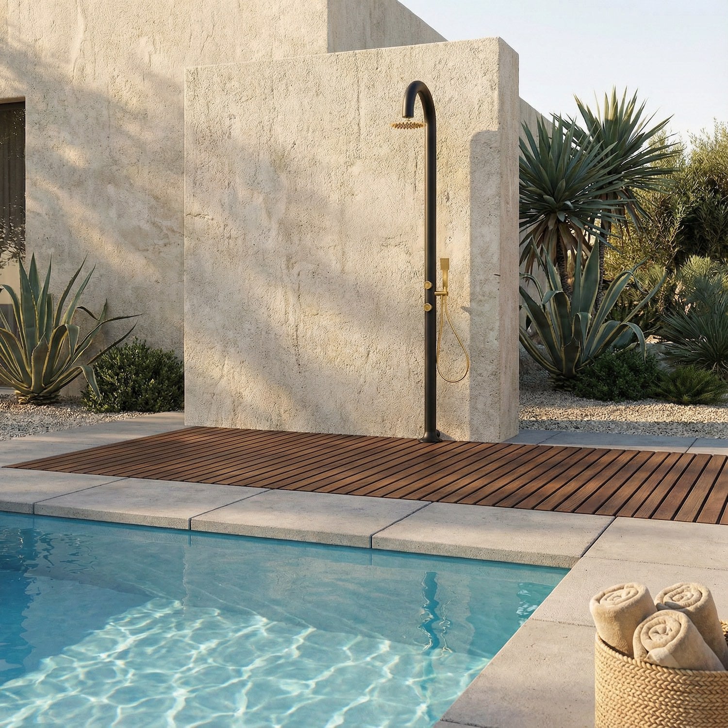 SINED Doccia in Alluminio Nero e Oro con Doccino Mobile per Acqua Calda e Fredda Soffione Rotondo Anticalcare Doppio Attacco Inferiore e Laterale Modello LUNA ALU D NERA ORO