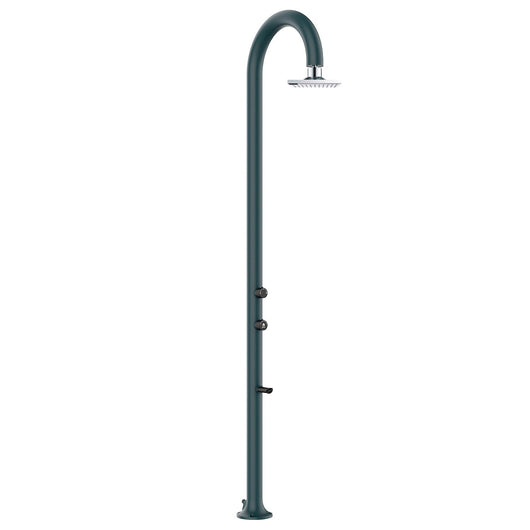 SINED Doccia Grigia in Alluminio con Soffione LCD Doppio Attacco Acqua Inferiore e Laterale e Design Versatile Per Esterni e Casa 2235 Cm Acqua Calda e Fredda LUNA ALU GRIGIA LCD