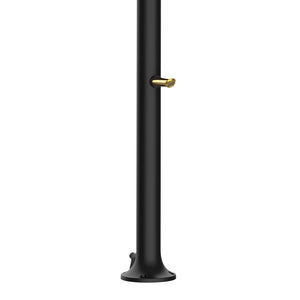 SINED Doccia In Alluminio Nera e Oro Con Soffione Circolare e Ugelli Anticalcare Doppio Attacco Acqua Calda o Fredda Sia Agli Spazi Interni Che Esterni Modello LUNA ALU NERA ORO