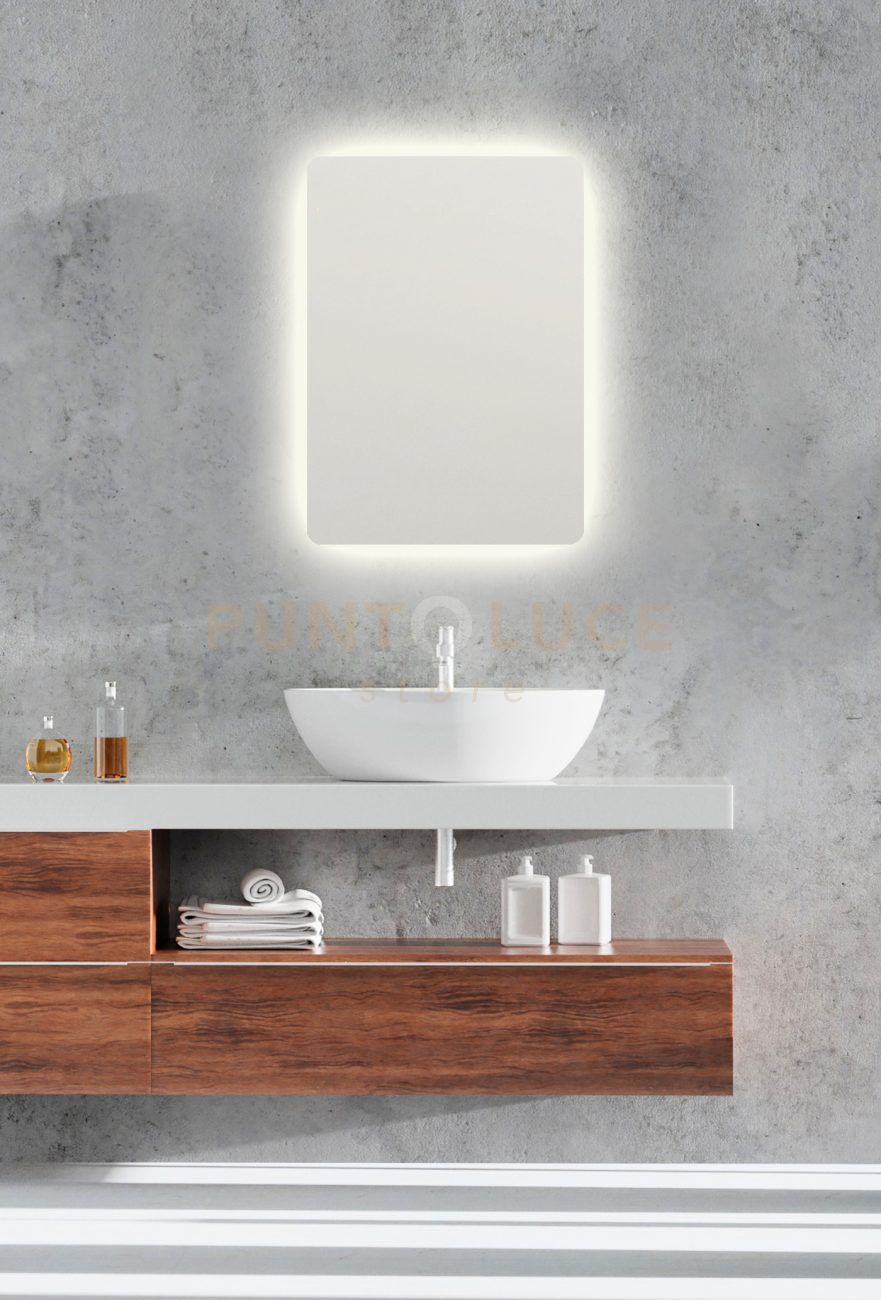 FRANZI SPECCHIO DA PARETE RETTANGOLARE RETRO-ILLUMINATO 50X70CM LED 3000-4000K 18 W 2.400 lm
