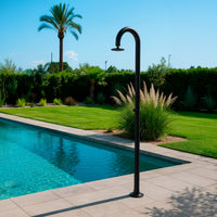 Sined Luna Timer Nera Doccia In Alluminio Doppio Attacco Acqua Fredda Laterale o Inferiore Doccia Acqua Fredda Temporizzata Con Soffione e Miscelatore Tondo Nero Grande Risparmio Acqua