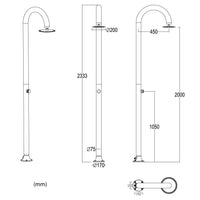 Sined Luna Timer Nera Doccia In Alluminio Doppio Attacco Acqua Fredda Laterale o Inferiore Doccia Acqua Fredda Temporizzata Con Soffione e Miscelatore Tondo Nero Grande Risparmio Acqua